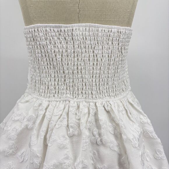 Altar'd State Emberly Strapless Mini Dress in White, Sz Med, Wedding Bride Beach - Picture 8 of 12